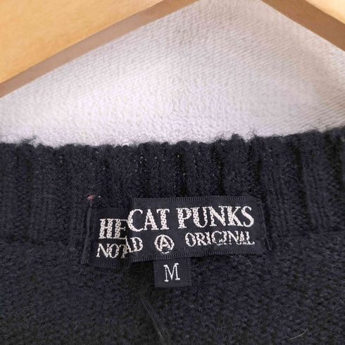 HELL CAT PUNKS  00S アクリル混 ナイロン ドクロ ニット Y2K レディース JPN:M